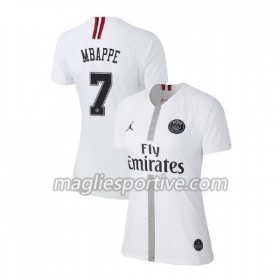 Completo Calcio Paris Saint Germain Mbappe 7 Jordan Bianco Donna Divisa Terza 2018/2019